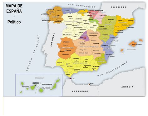 españa mapa político provincias